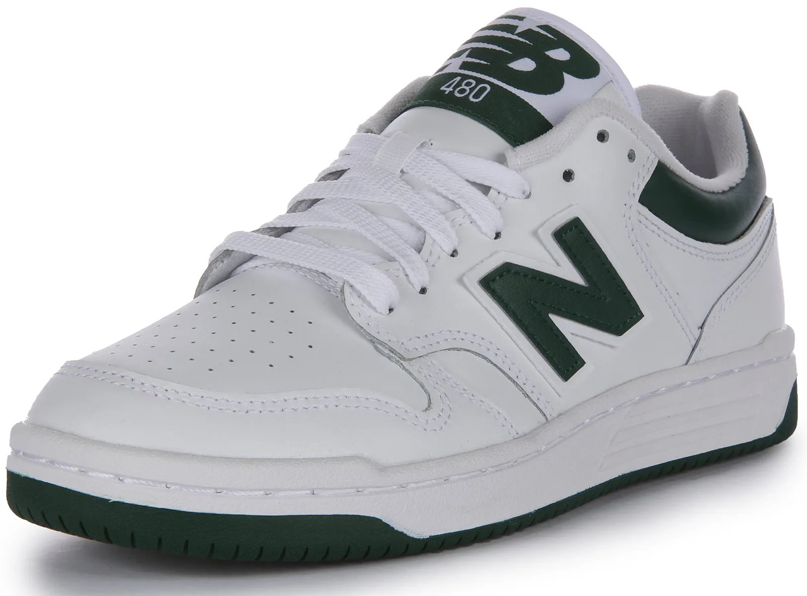 New Balance BB 480 LNG In White Green