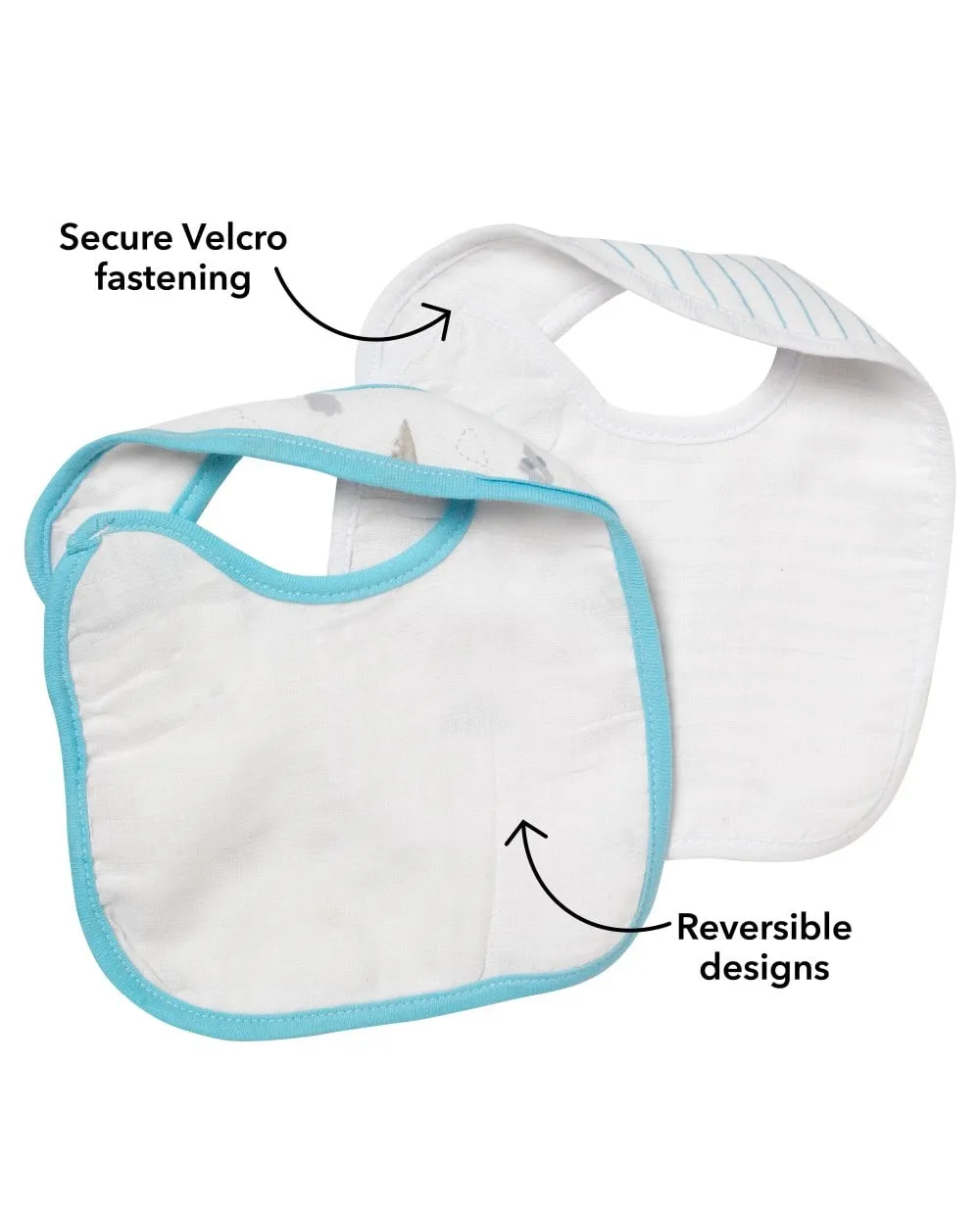 Nuby Muslin SNUG N' DRY Bibs 2 Pack