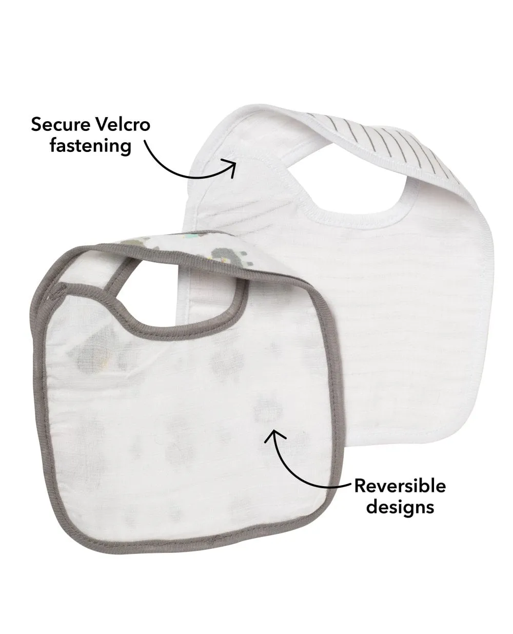 Nuby Muslin SNUG N' DRY Bibs 2 Pack