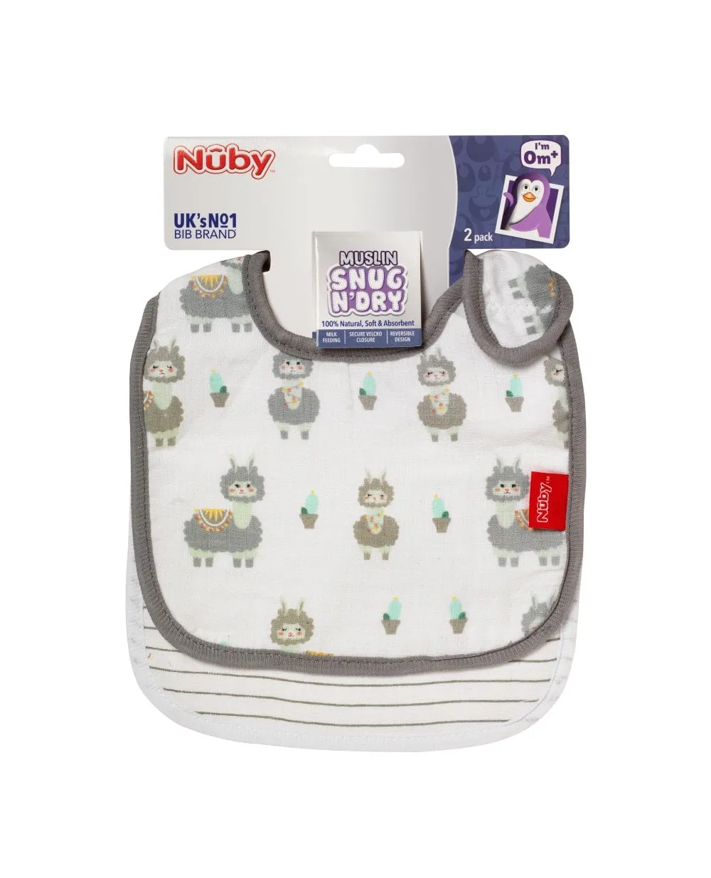 Nuby Muslin SNUG N' DRY Bibs 2 Pack