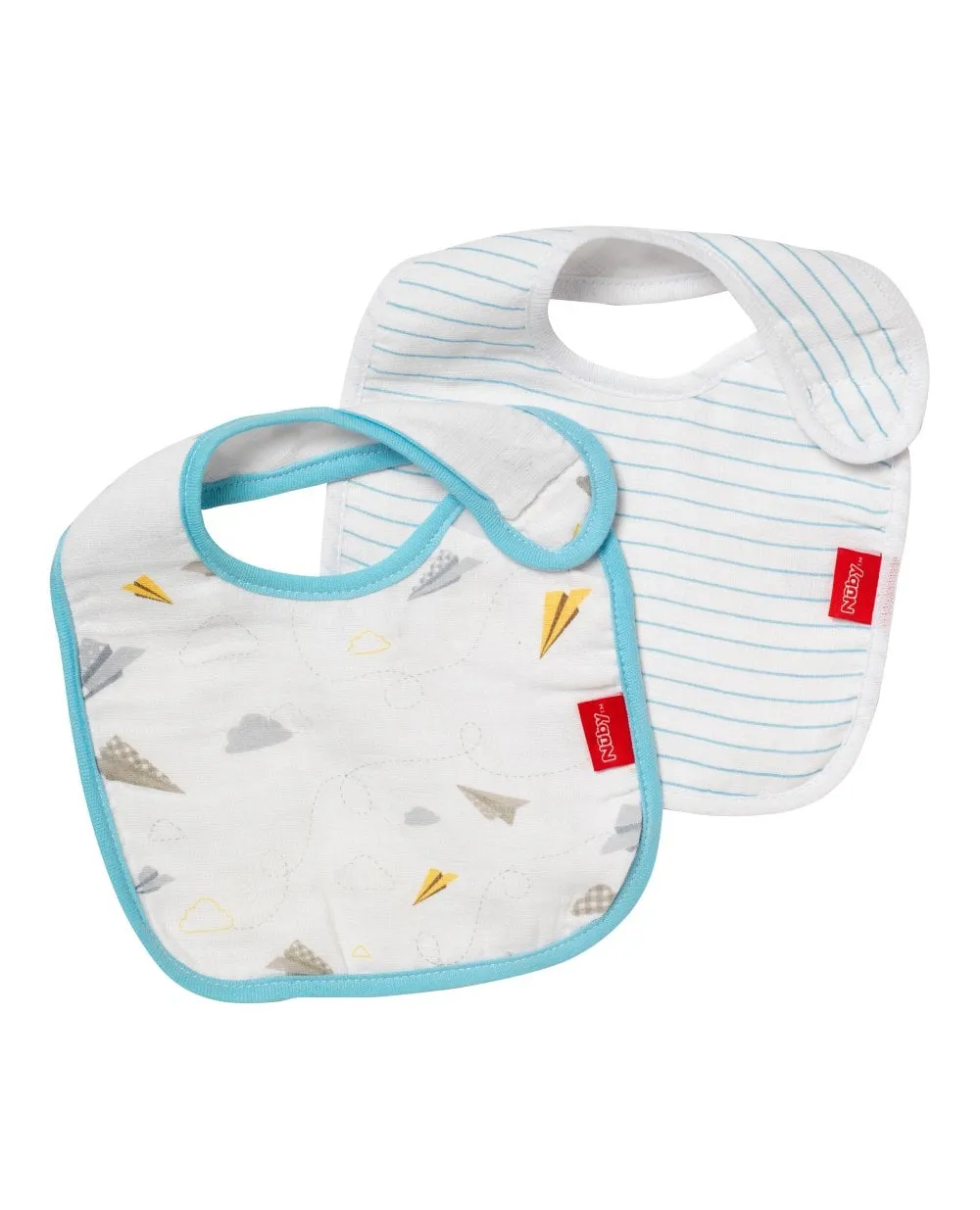 Nuby Muslin SNUG N' DRY Bibs 2 Pack
