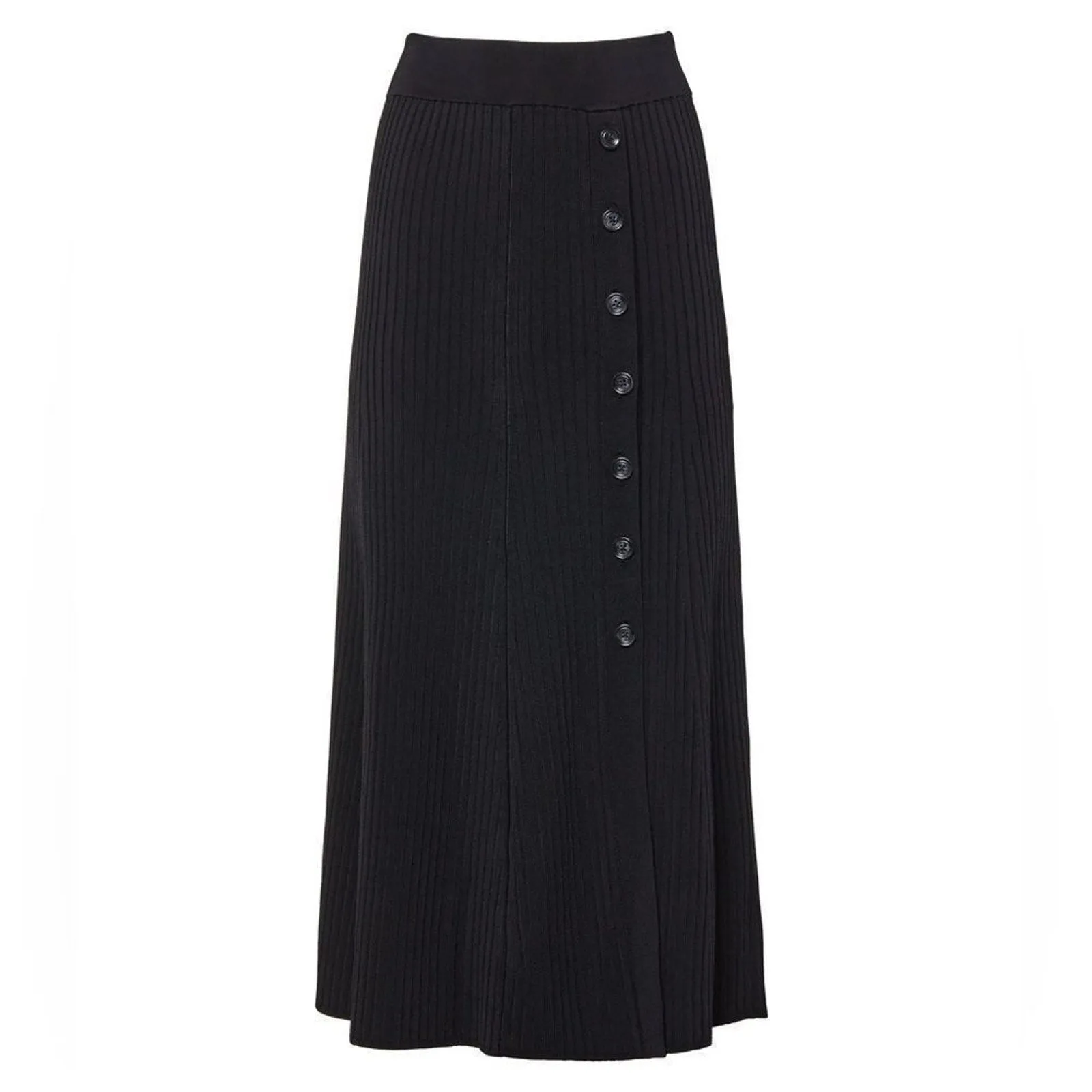 NWT BCBG Women's Jade Ribbed Knit Midi Skirt, Black, Size Small