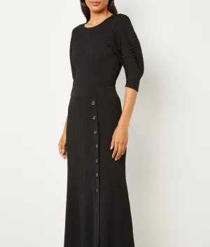 NWT BCBG Women's Jade Ribbed Knit Midi Skirt, Black, Size Small
