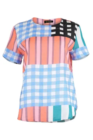 OLGA DE POLGA Central Park Top Seersucker - Blue