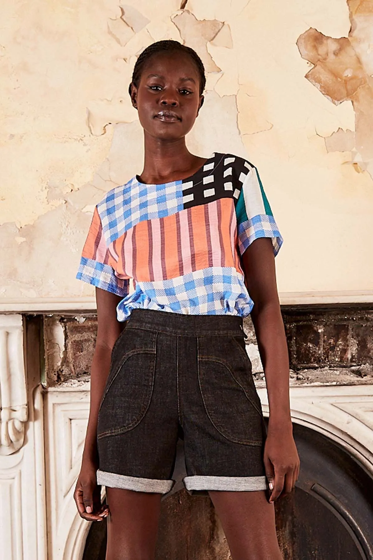 OLGA DE POLGA Central Park Top Seersucker - Blue
