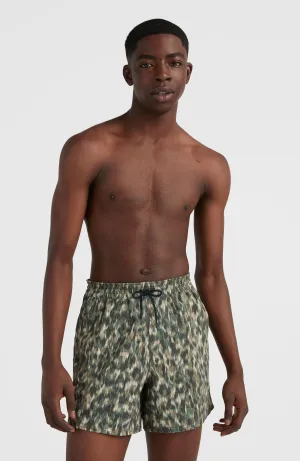 Packable Aop 15'' Hybrid Shorts | Green Minimal Camo