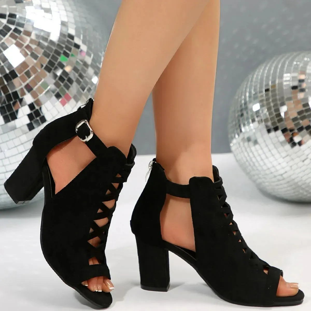 Peep Toe Block Heels Sandals
