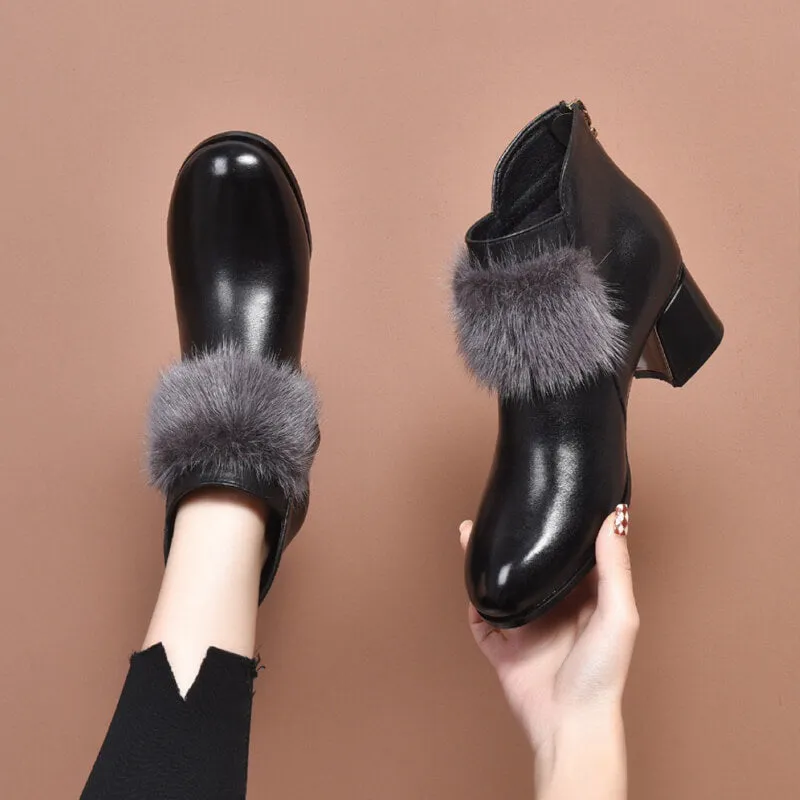 [perfect gift]Winter Women's Elegant Chunky Furry Ankle