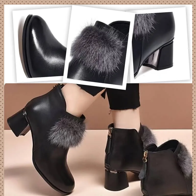 [perfect gift]Winter Women's Elegant Chunky Furry Ankle