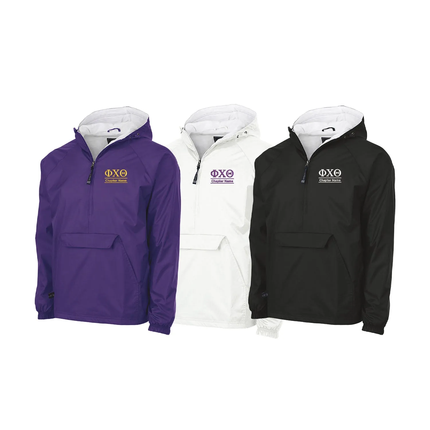 Phi Chi Theta Flannel Lined Windbreaker - Custom Chapter