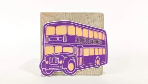 Purple Double Decker Bus Stickers
