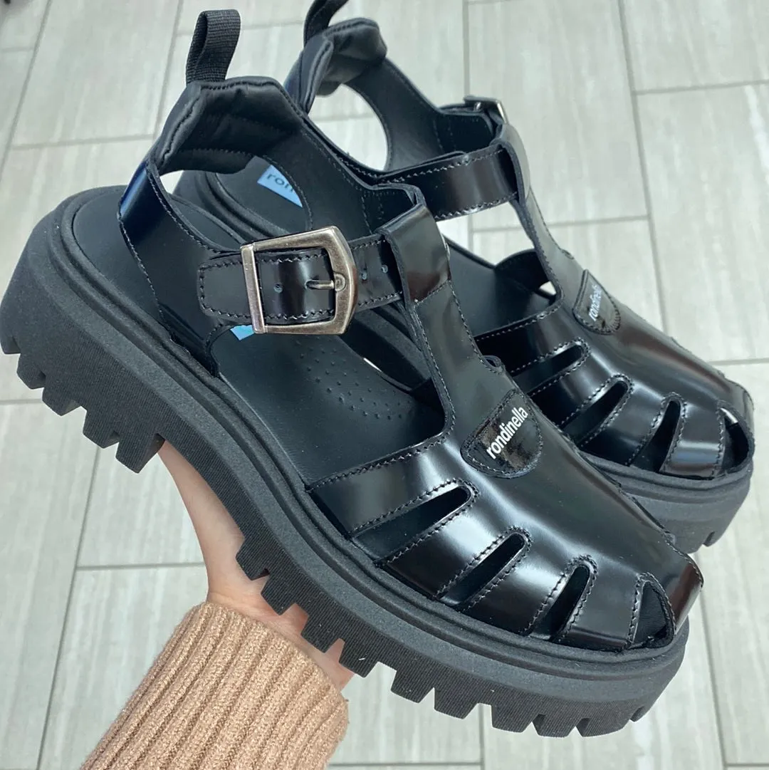 Rondinella Black Gladiator Chunky Sandal