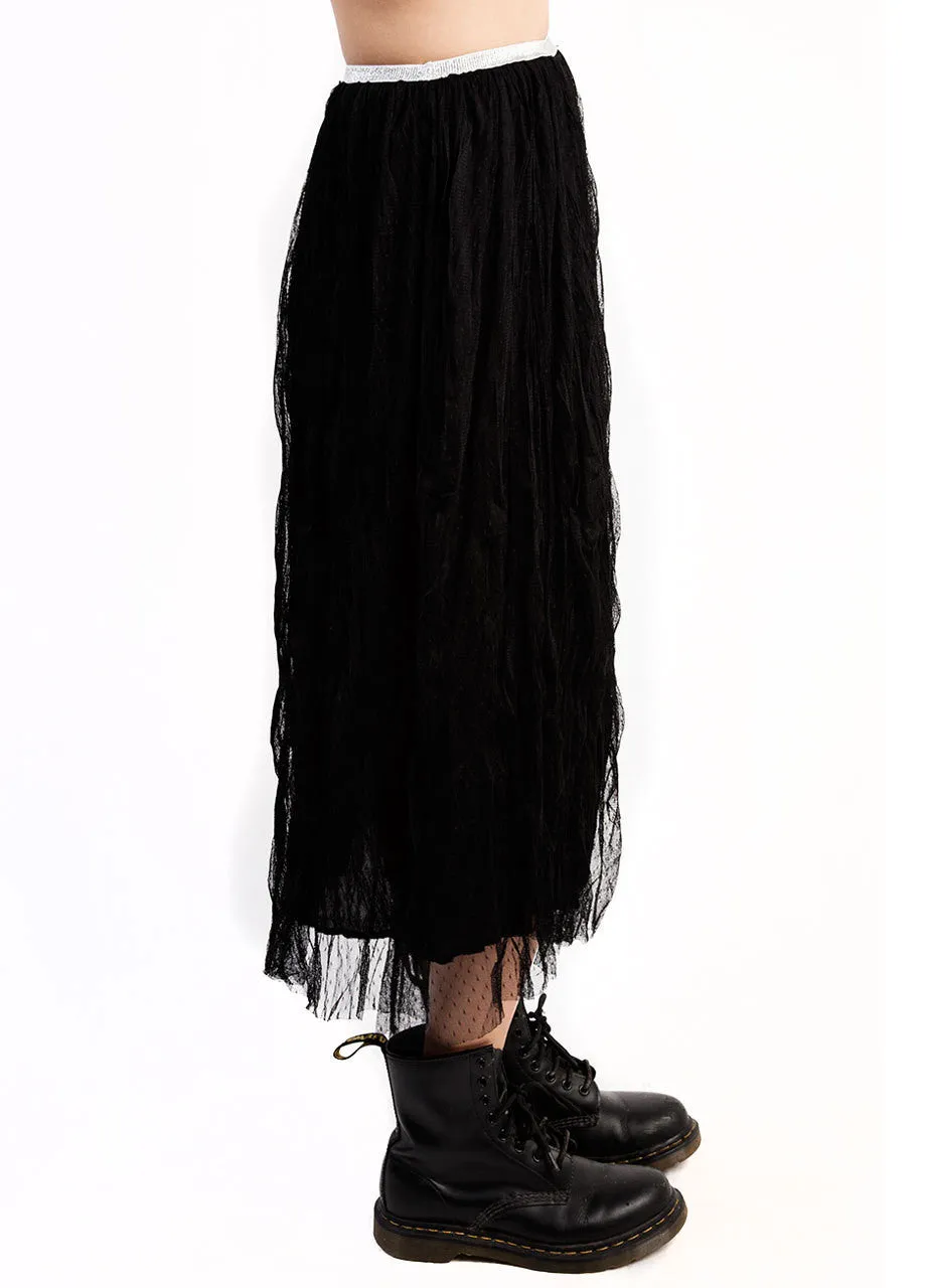 Sheer Lace Midi Skirt