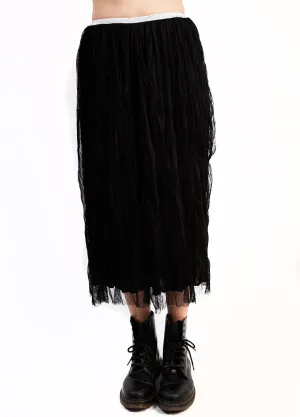 Sheer Lace Midi Skirt