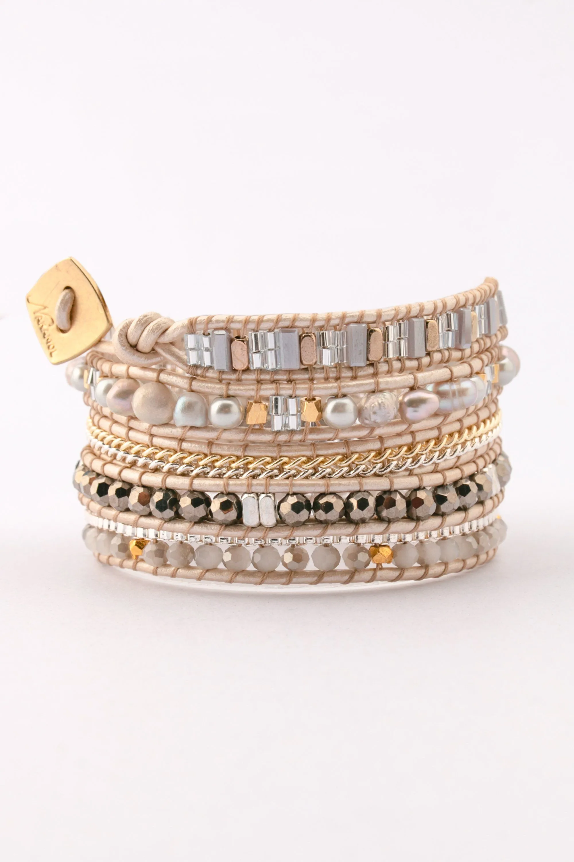 Silver Pearl Five Layer Wrap