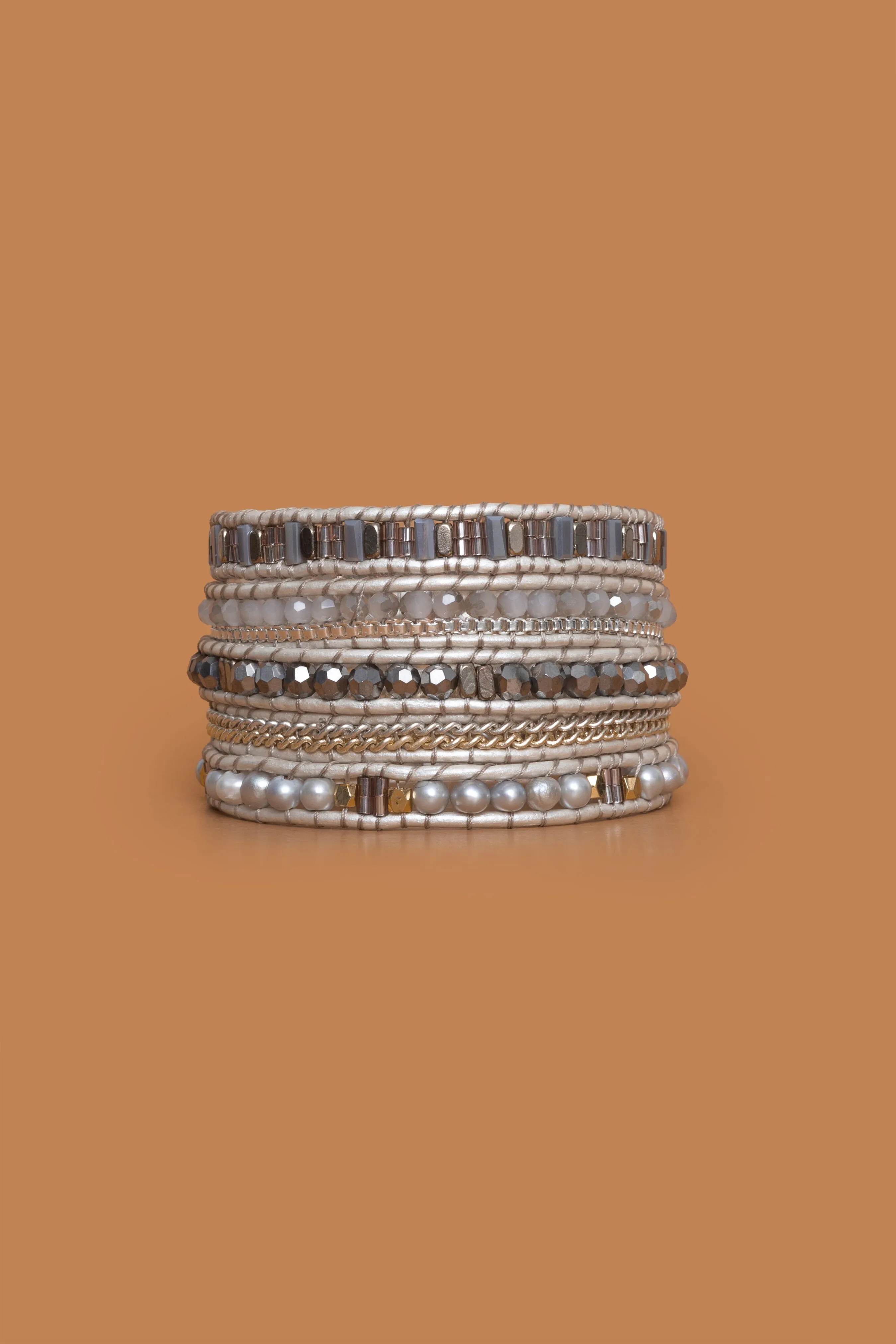 Silver Pearl Five Layer Wrap