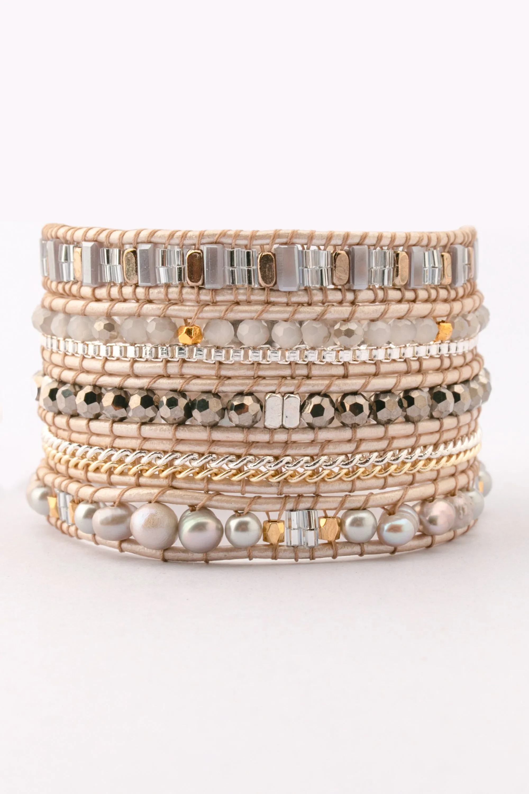 Silver Pearl Five Layer Wrap