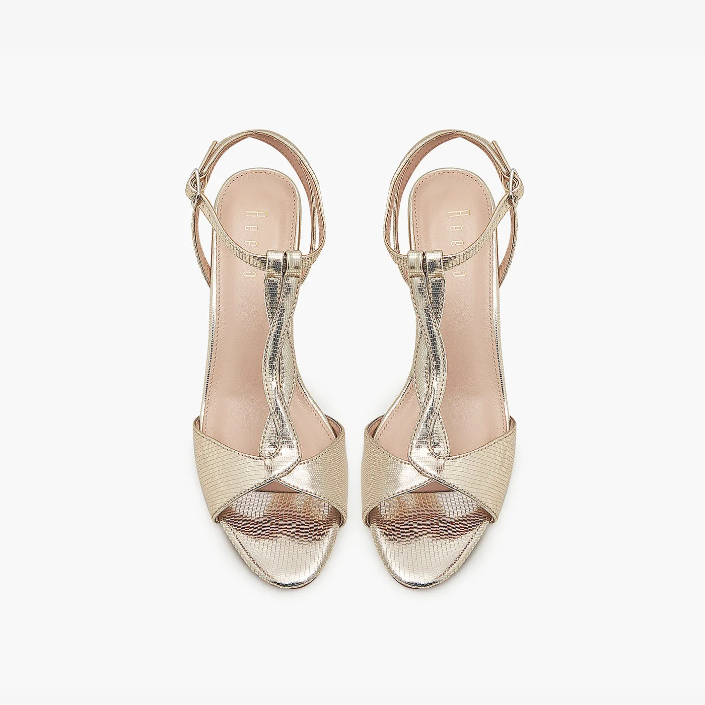 Textured Gold Heels