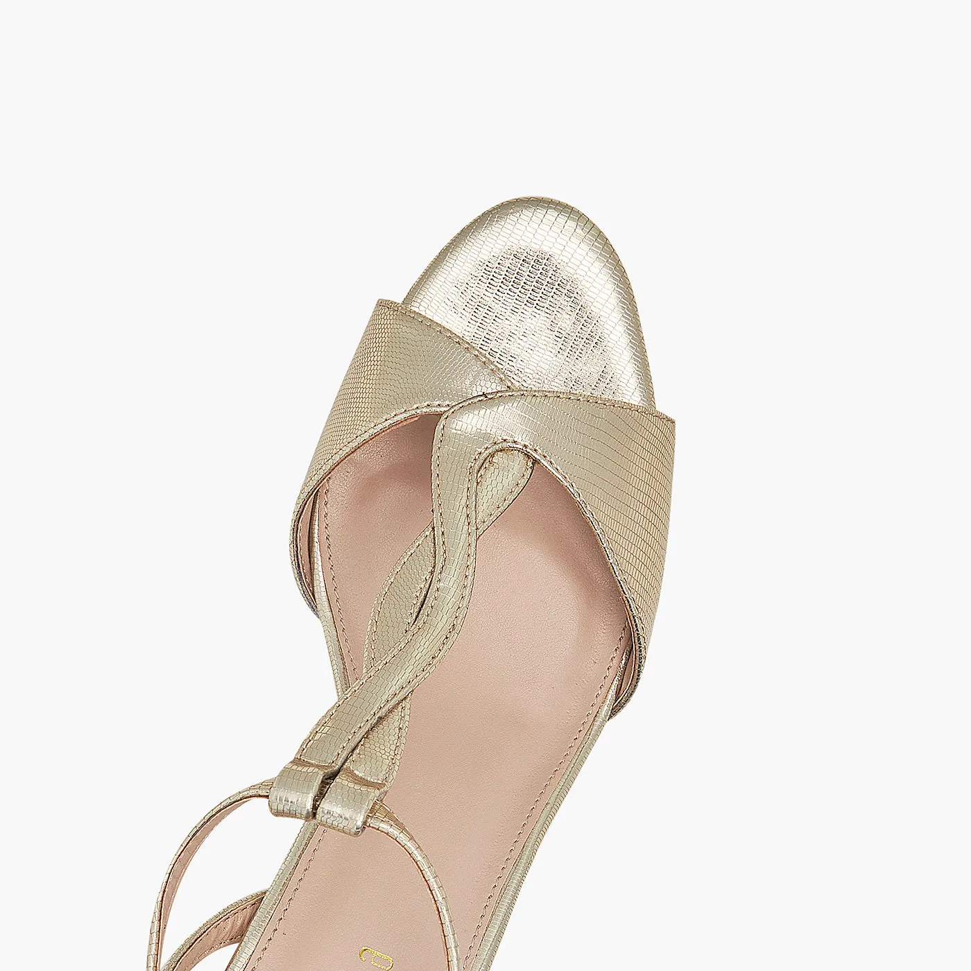 Textured Gold Heels