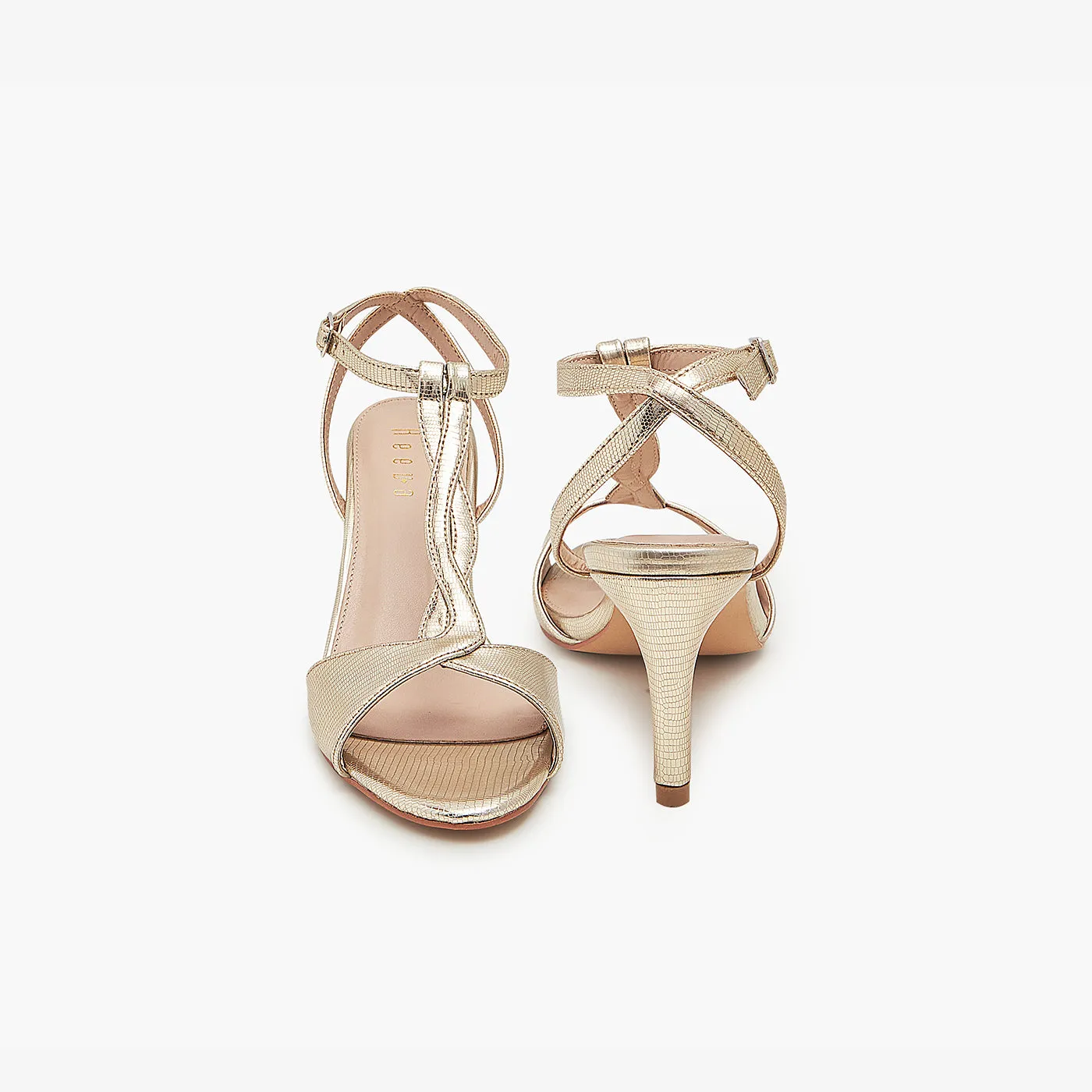 Textured Gold Heels