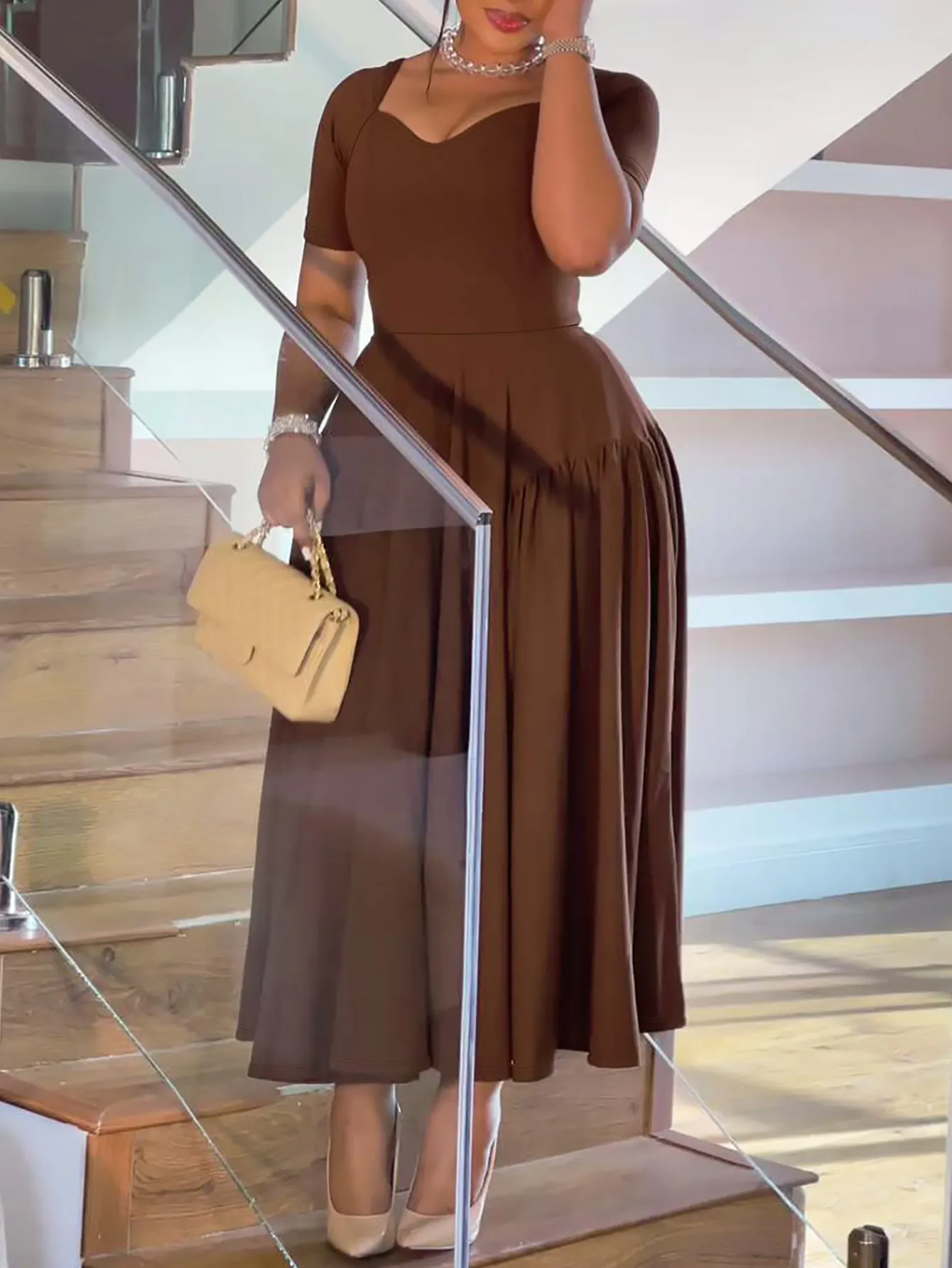 Timeless Elegance Flowing A-Line Dress with Graceful Silhouette