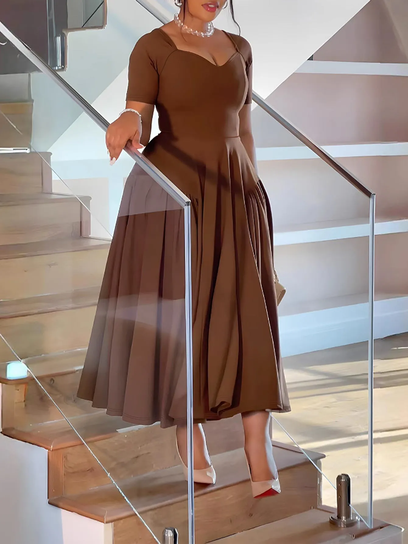 Timeless Elegance Flowing A-Line Dress with Graceful Silhouette