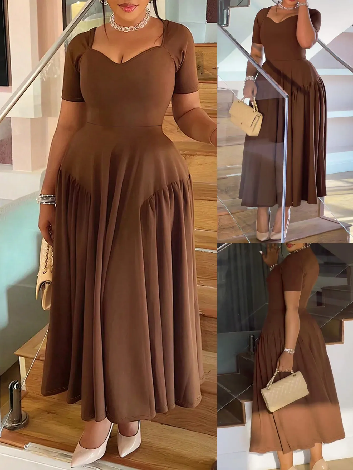 Timeless Elegance Flowing A-Line Dress with Graceful Silhouette