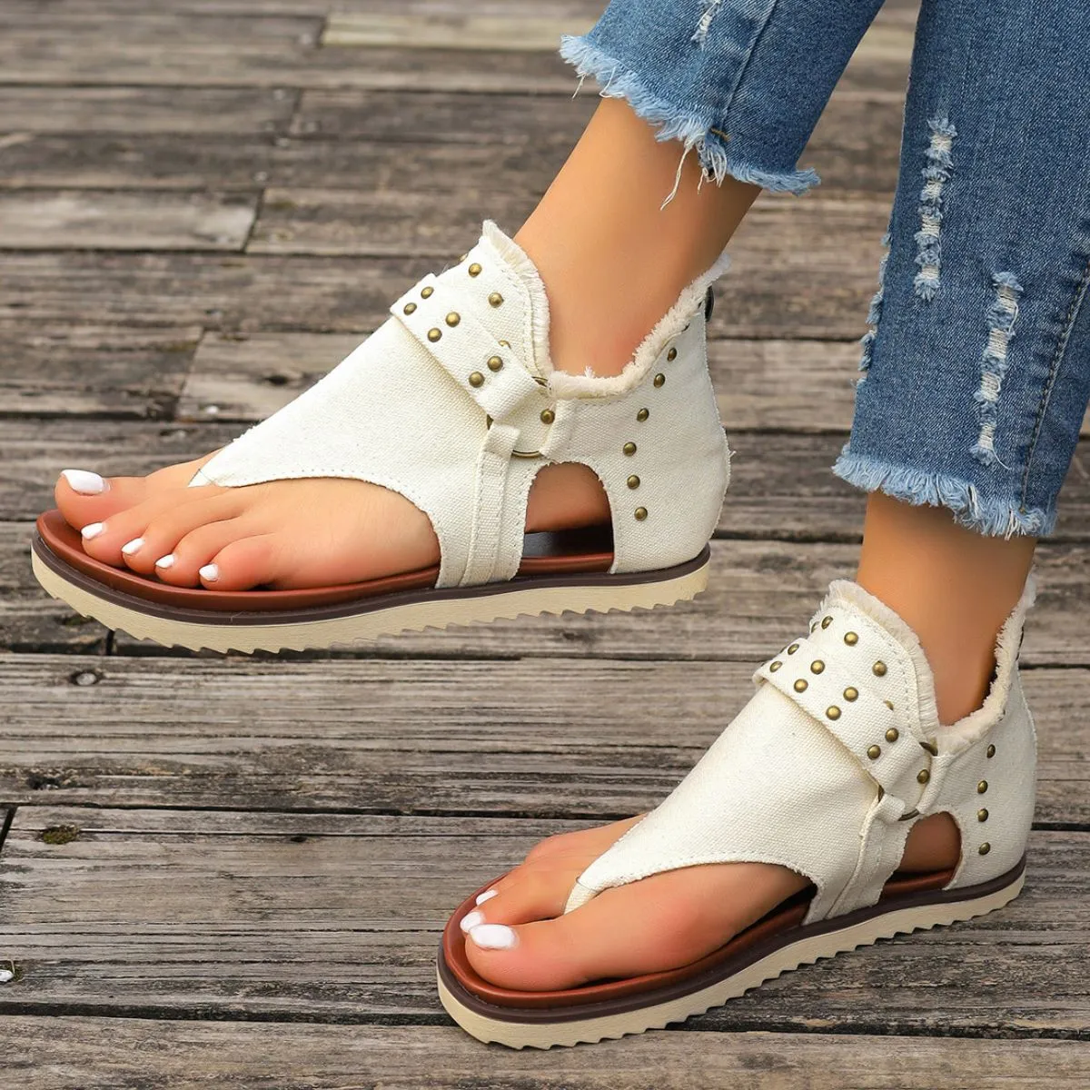 Toe Post Flats Sandals
