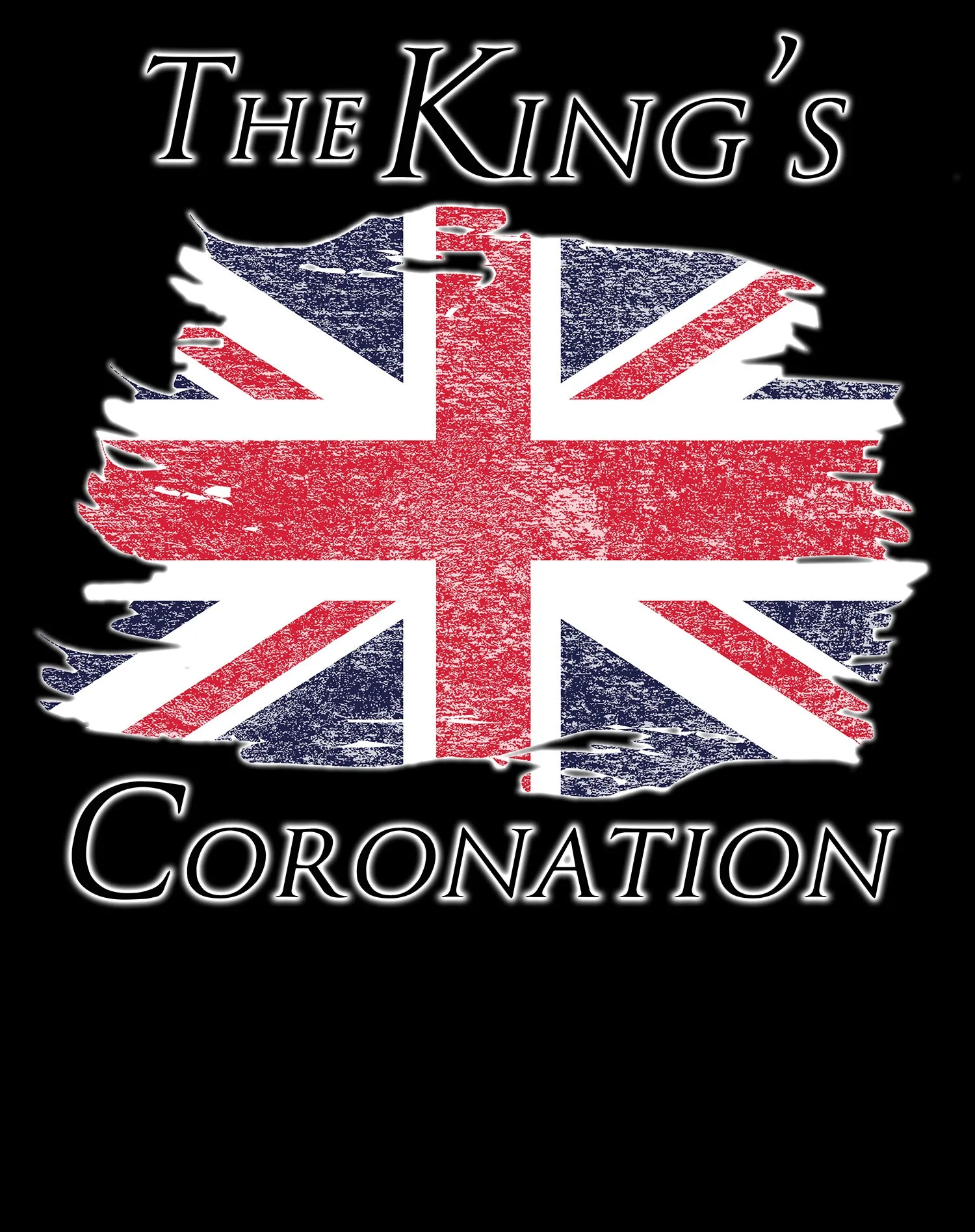 Urban Attitude Kings Coronation 2023 British Flag Hoodie Front Print (Black)
