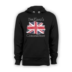 Urban Attitude Kings Coronation 2023 British Flag Hoodie Front Print (Black)