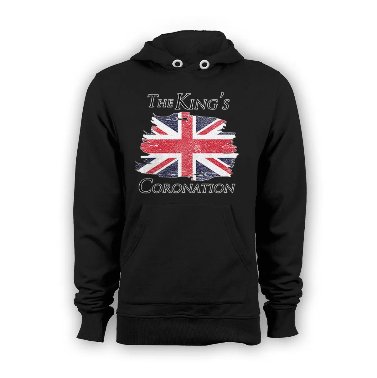 Urban Attitude Kings Coronation 2023 British Flag Hoodie Front Print (Black)