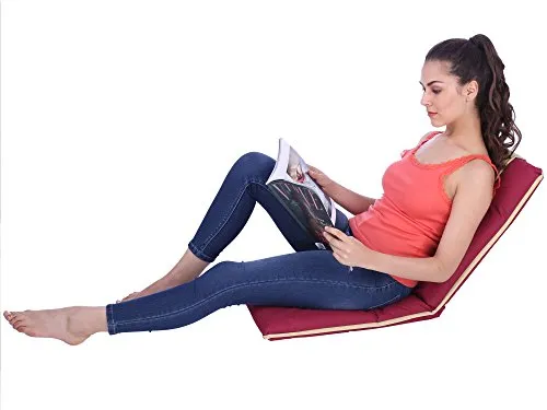 URBAN KINGS Padded Floor Chair with Adjustable Backrest, Comfortable, Semi-Foldable, and Versatile, for Meditation, Seminars, Reading, TV Watching Or Gaming, Elegant Design (Standard, Maroon)