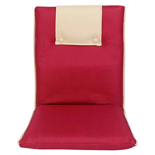 URBAN KINGS Padded Floor Chair with Adjustable Backrest, Comfortable, Semi-Foldable, and Versatile, for Meditation, Seminars, Reading, TV Watching Or Gaming, Elegant Design (Standard, Maroon)