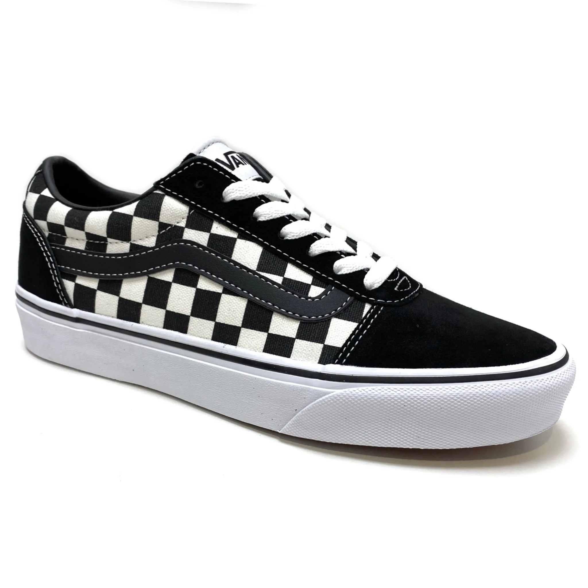VANS WARD CHECKERBOARD BLACK & WHITE UNISEX TRAINERS