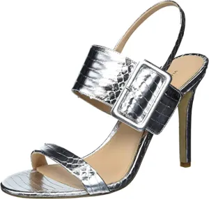 VIA SPIGA Women's V-Macyn Dress Sandal Heeled, Silver, 10