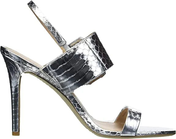 VIA SPIGA Women's V-Macyn Dress Sandal Heeled, Silver, 10