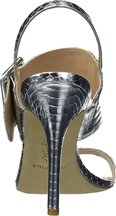 VIA SPIGA Women's V-Macyn Dress Sandal Heeled, Silver, 10