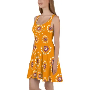 Vibrant Yellow Floral Skater Dress for Trendy Vibes