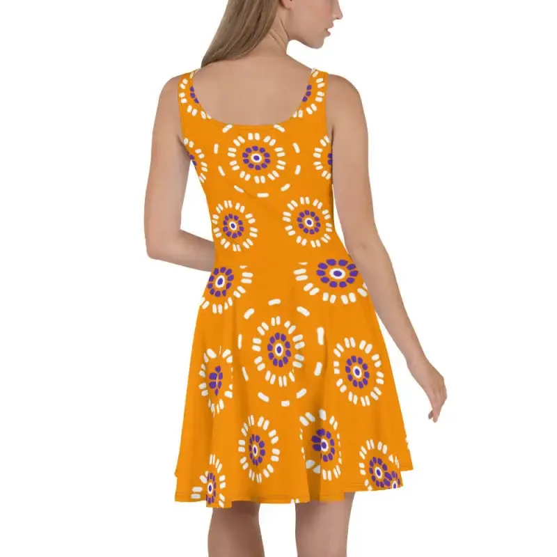 Vibrant Yellow Floral Skater Dress for Trendy Vibes