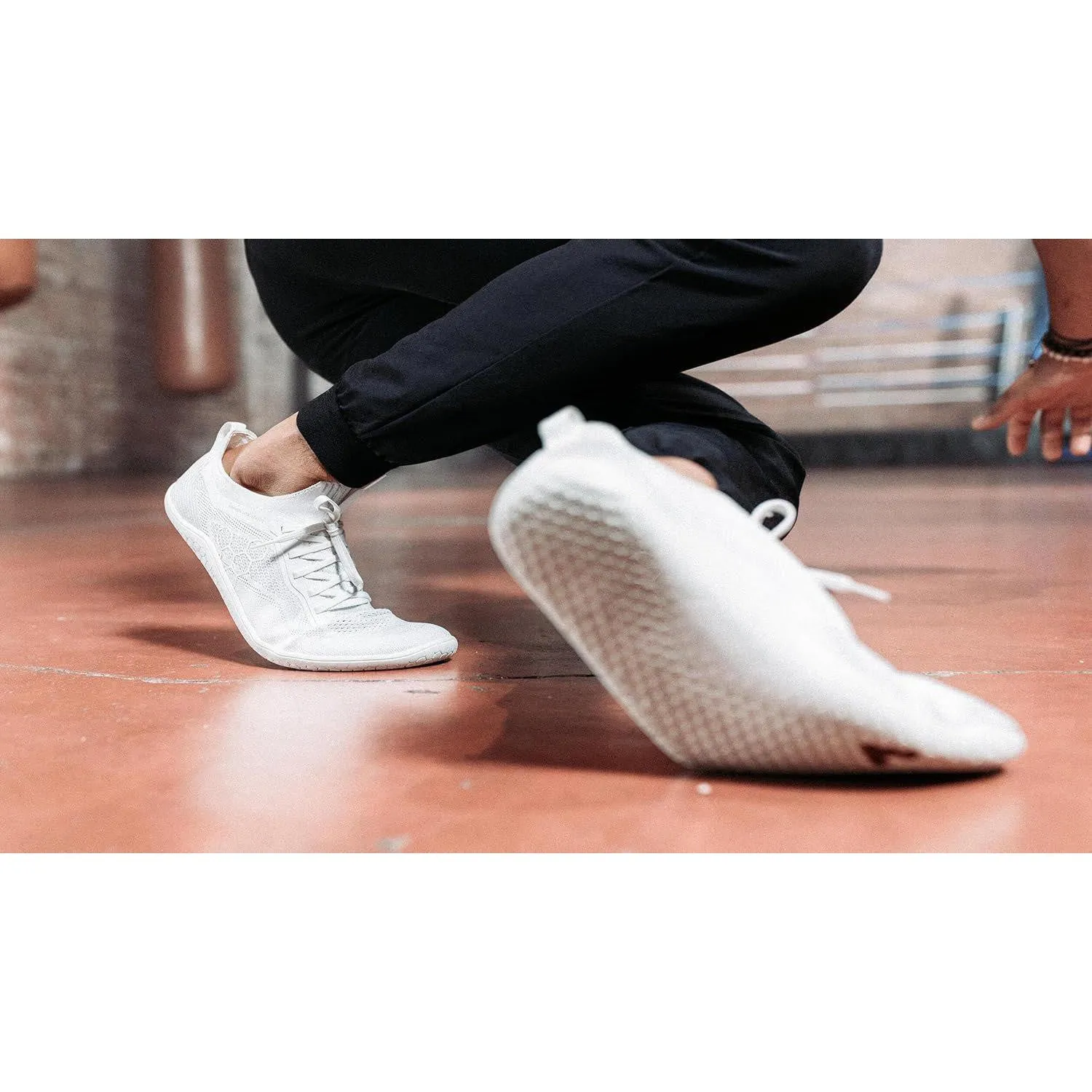 Vivobarefoot Primus Lite Knit, Mens Vegan Light Breathable Shoe with Barefoot Sole Bright White
