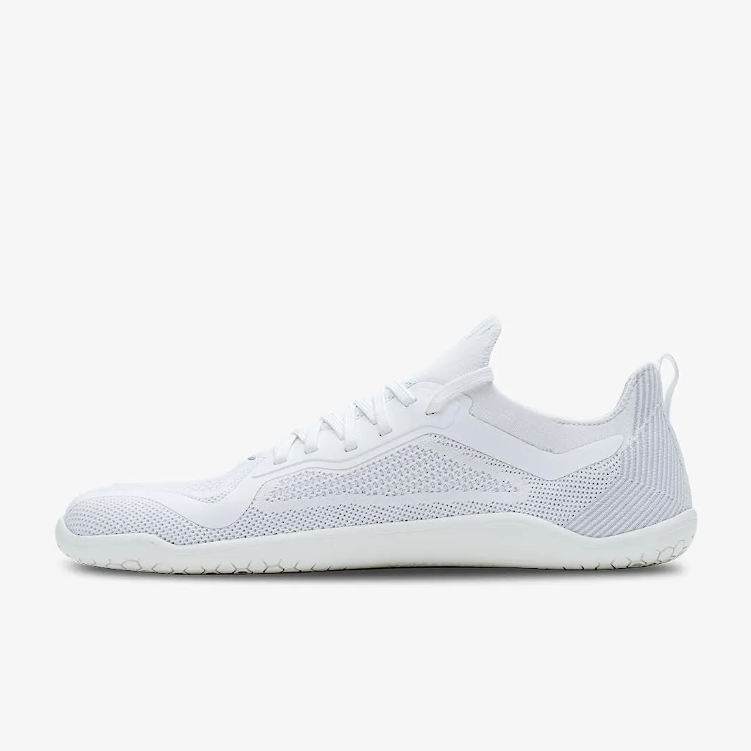 Vivobarefoot Primus Lite Knit, Mens Vegan Light Breathable Shoe with Barefoot Sole Bright White
