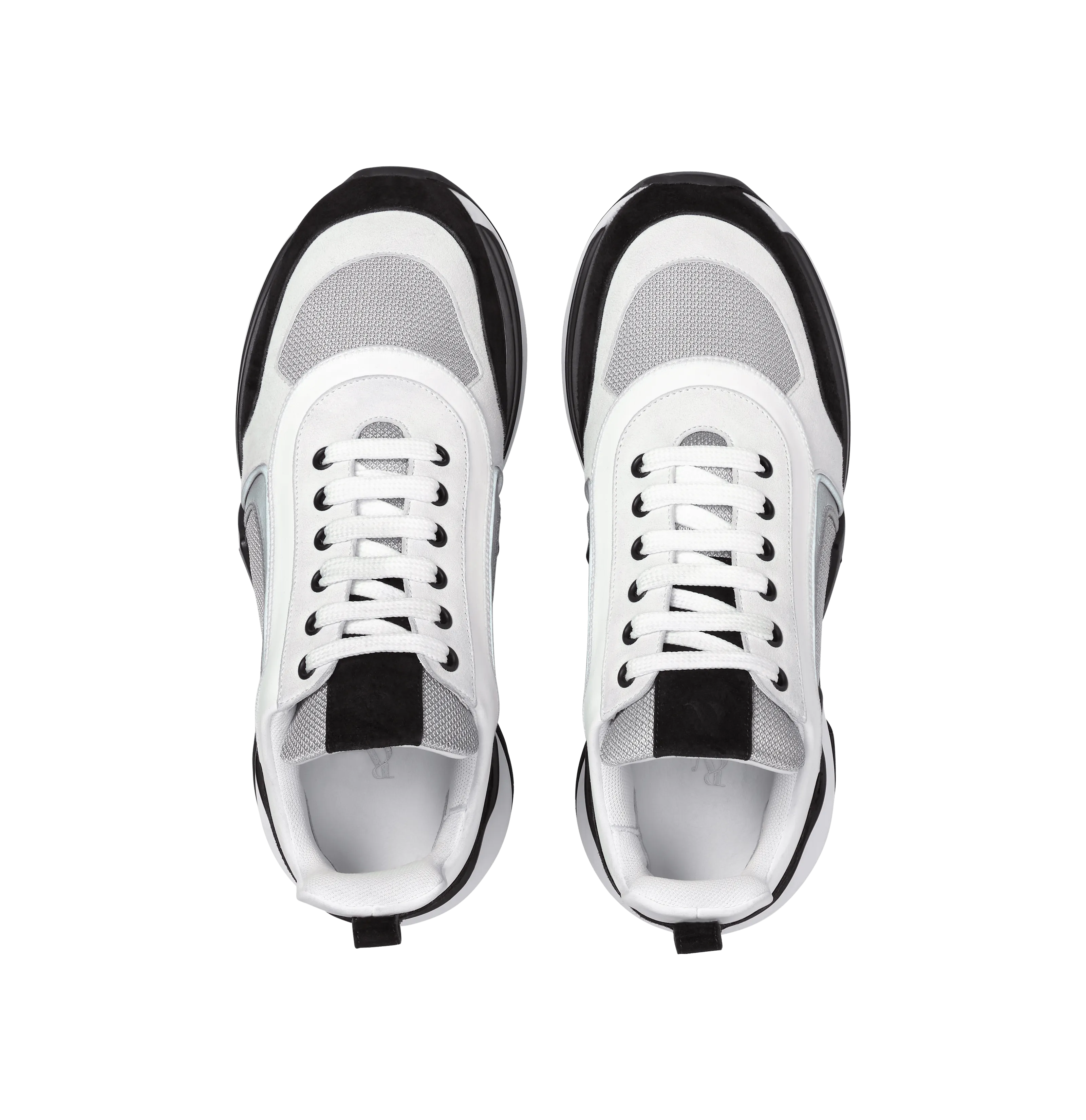 White and Silver Suede 4.0 Sneakers