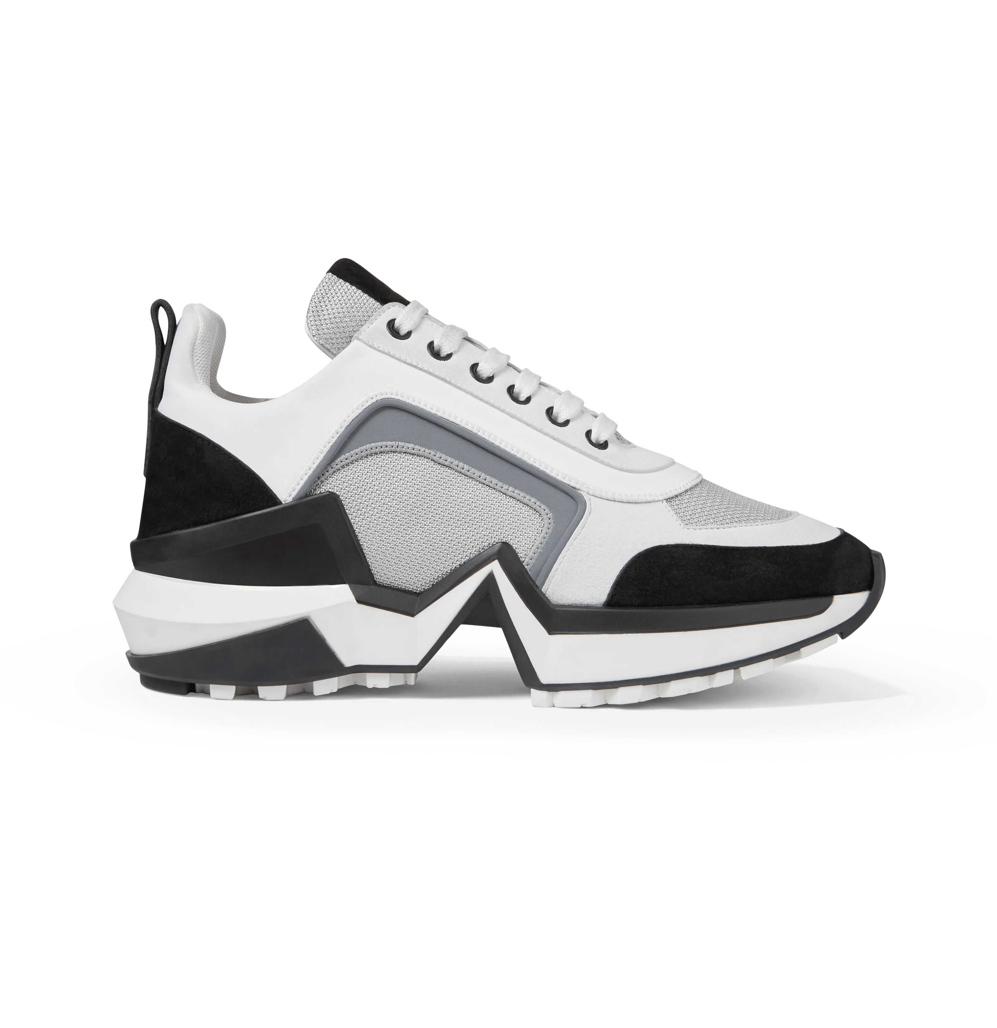 White and Silver Suede 4.0 Sneakers