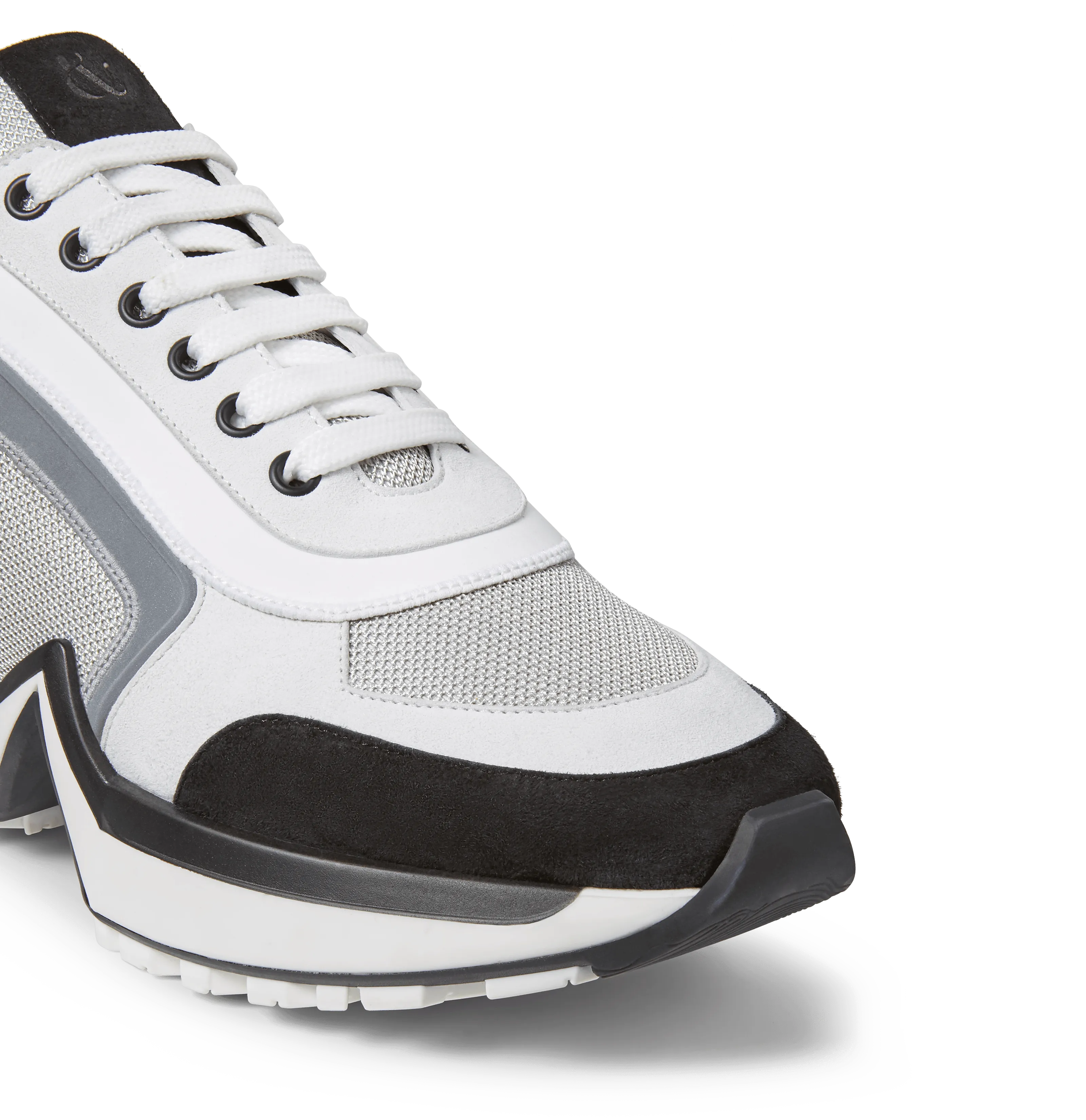 White and Silver Suede 4.0 Sneakers