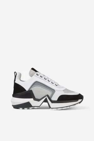 White and Silver Suede 4.0 Sneakers