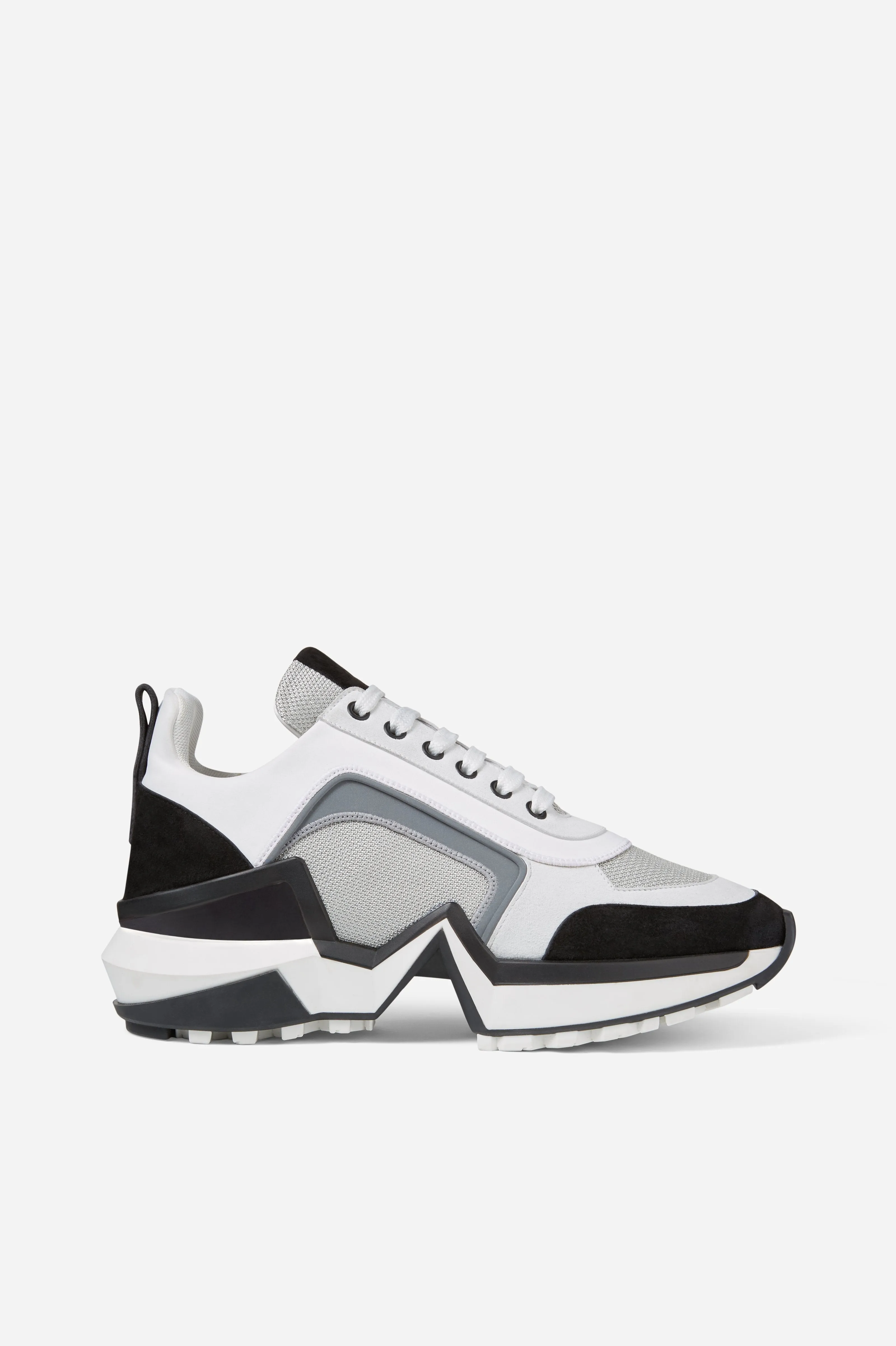 White and Silver Suede 4.0 Sneakers