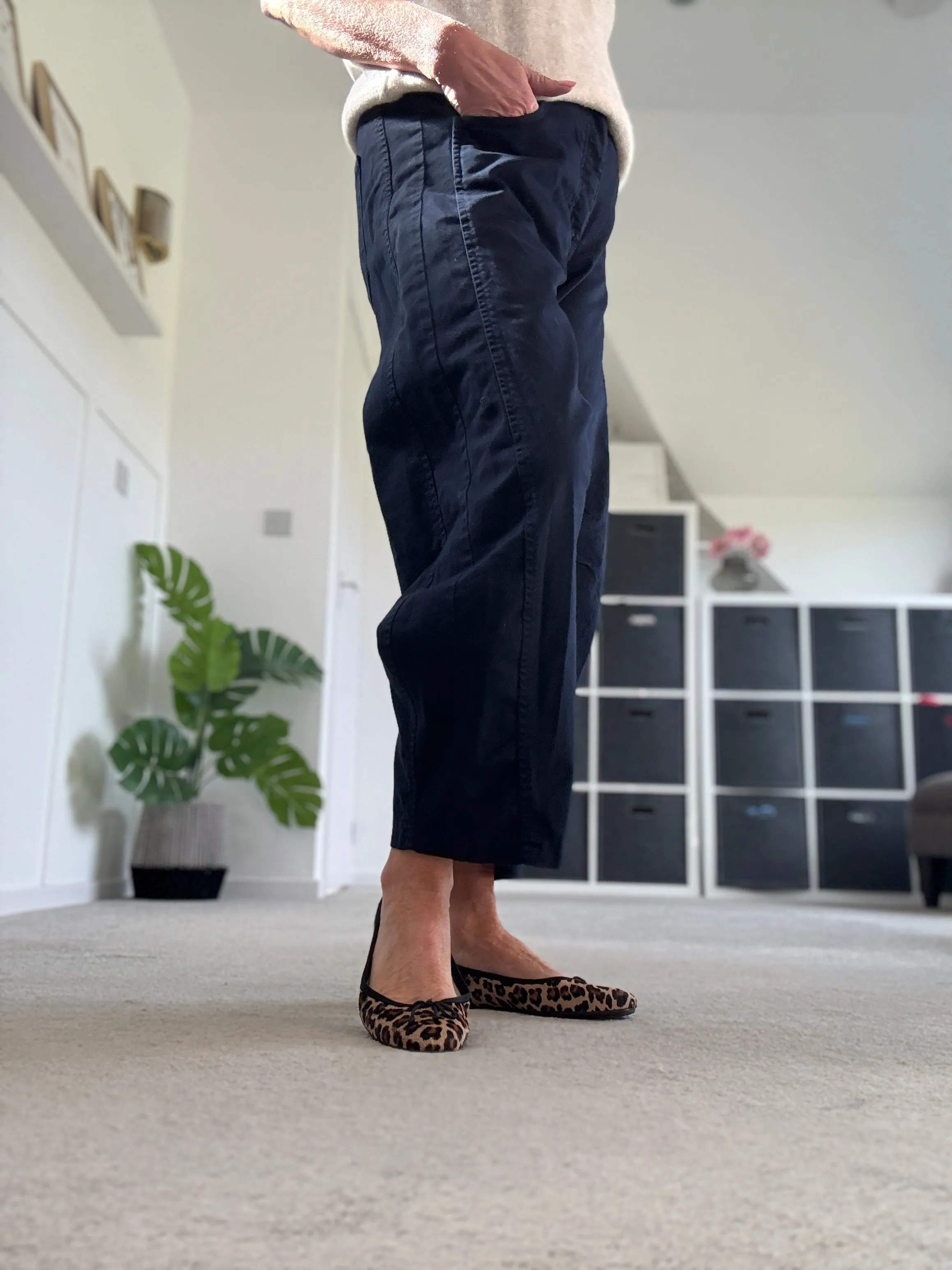 White Cotton Barrel Leg Jeans