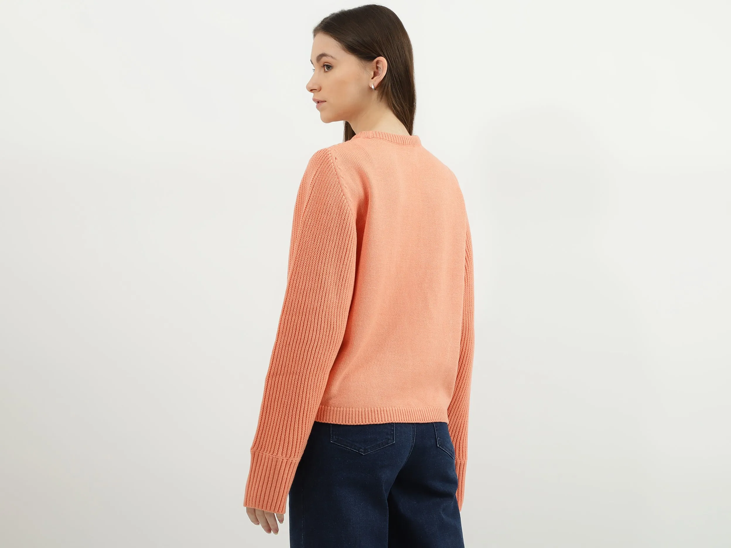 Women Patterned Round Neck Sweater