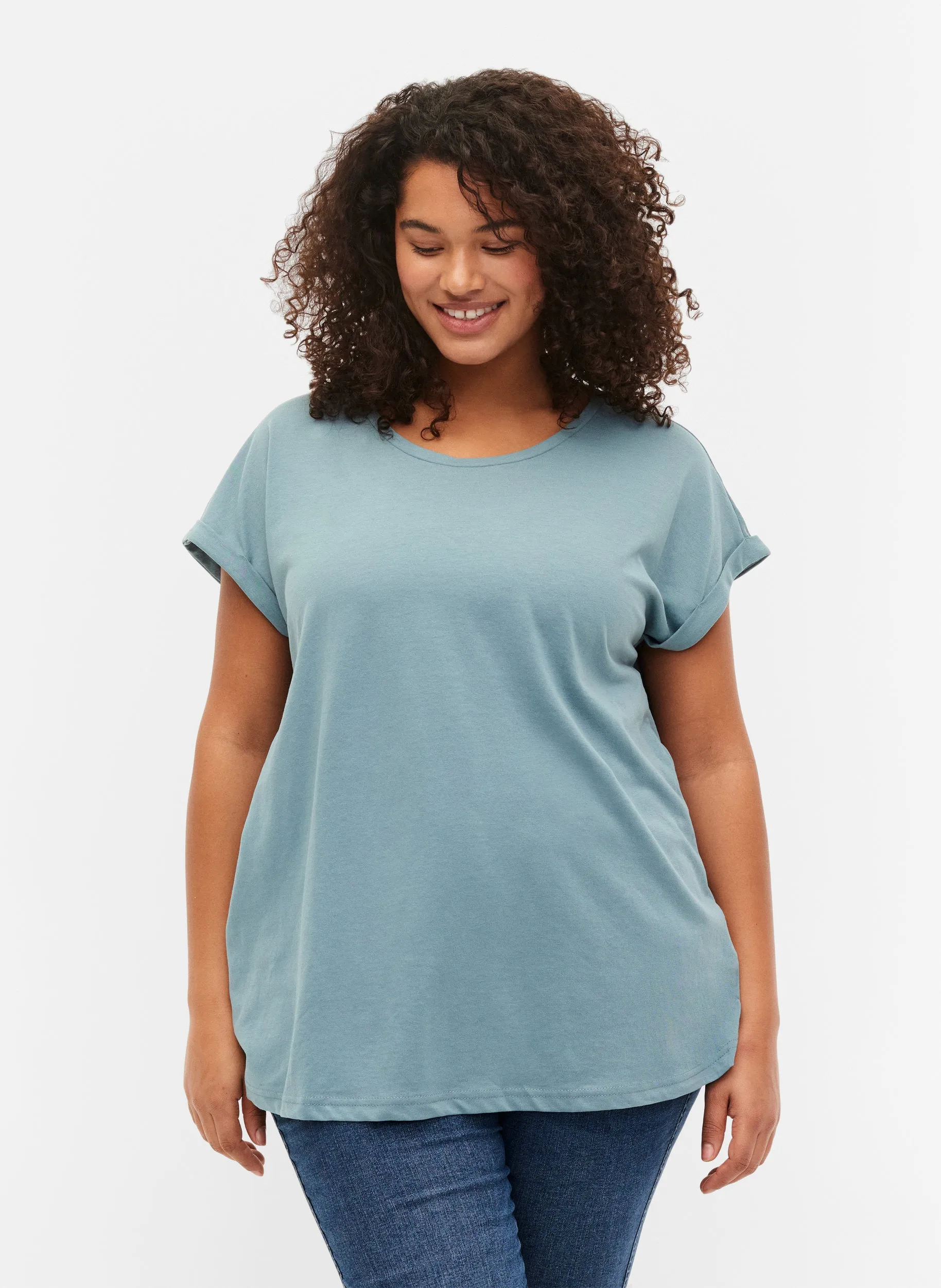 Zizzi Katja T-Shirt in Petrol