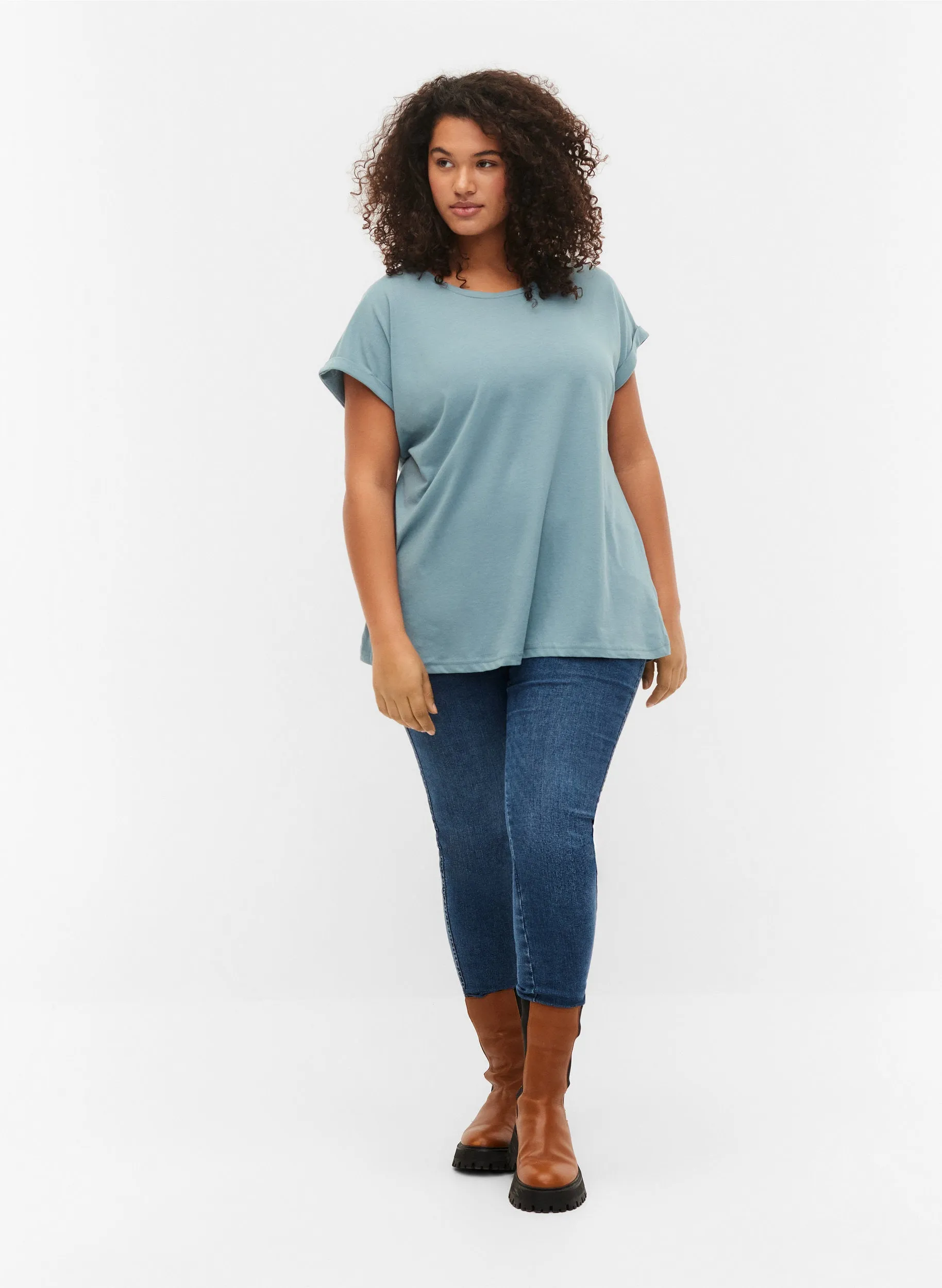 Zizzi Katja T-Shirt in Petrol